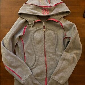 Vintage Lululemon Athletica Gray Hoodie with Pink Trim (SPECIAL EDITION)